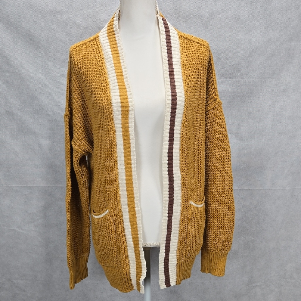 Universal Thread Mustard Cardigan with Stripes